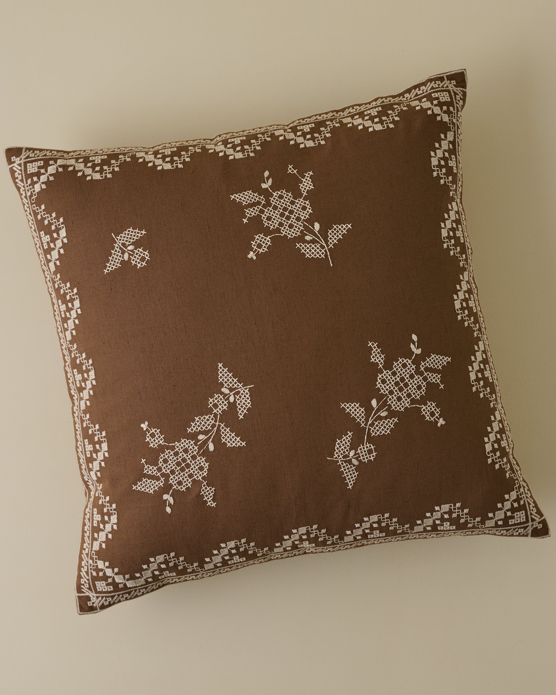 Lacey Embroidered Throw Pillow