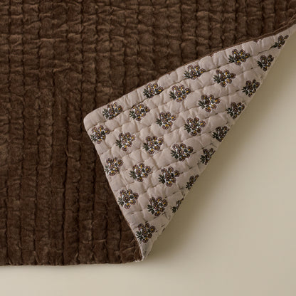 Desert Palm Audrey Velvet Block Print Quilt + Sham Set (King)