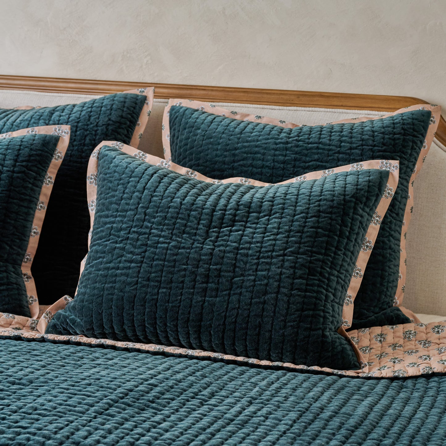 Magical Forest Audrey Velvet Block Print Quilt + Sham Set (King)