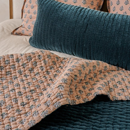 Magical Forest Audrey Velvet Block Print Quilt + Sham Set (King)
