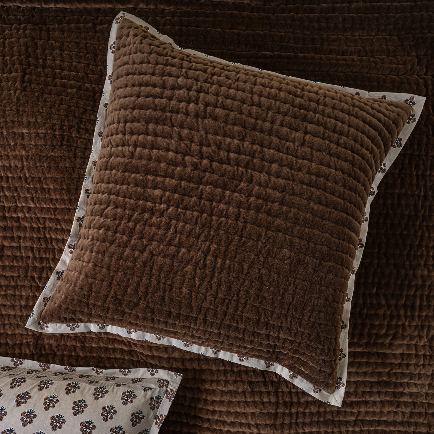 Euro Audrey Velvet Block Print Sham - Cedar