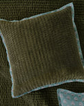 Euro Audrey Velvet Block Print Sham - Winter Moss