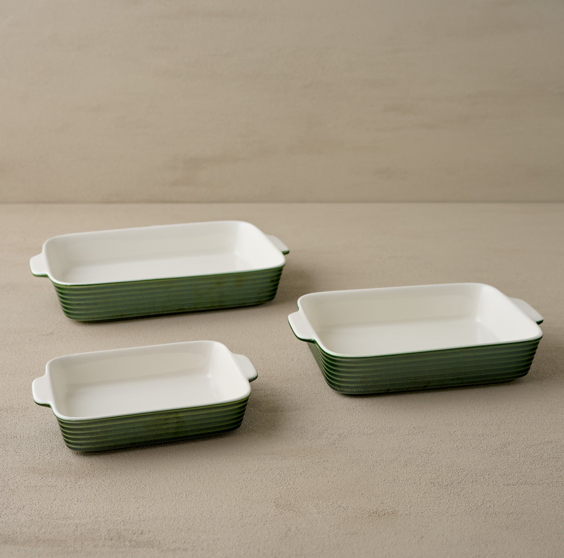 The Cottage Collection Forest Green Baking Dish Set of Three