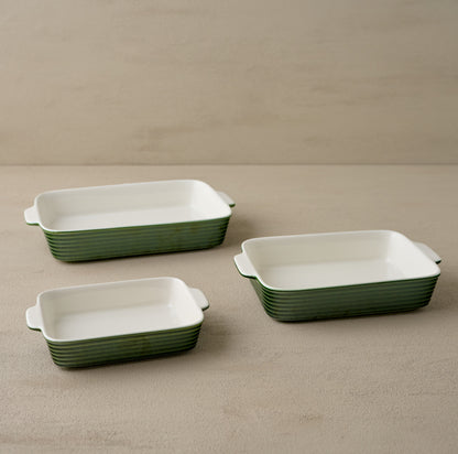 The Cottage Collection Forest Green Baking Dish Set of Three