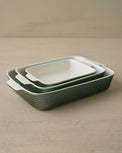 The Cottage Collection Forest Green Baking Dish Set of Three nested