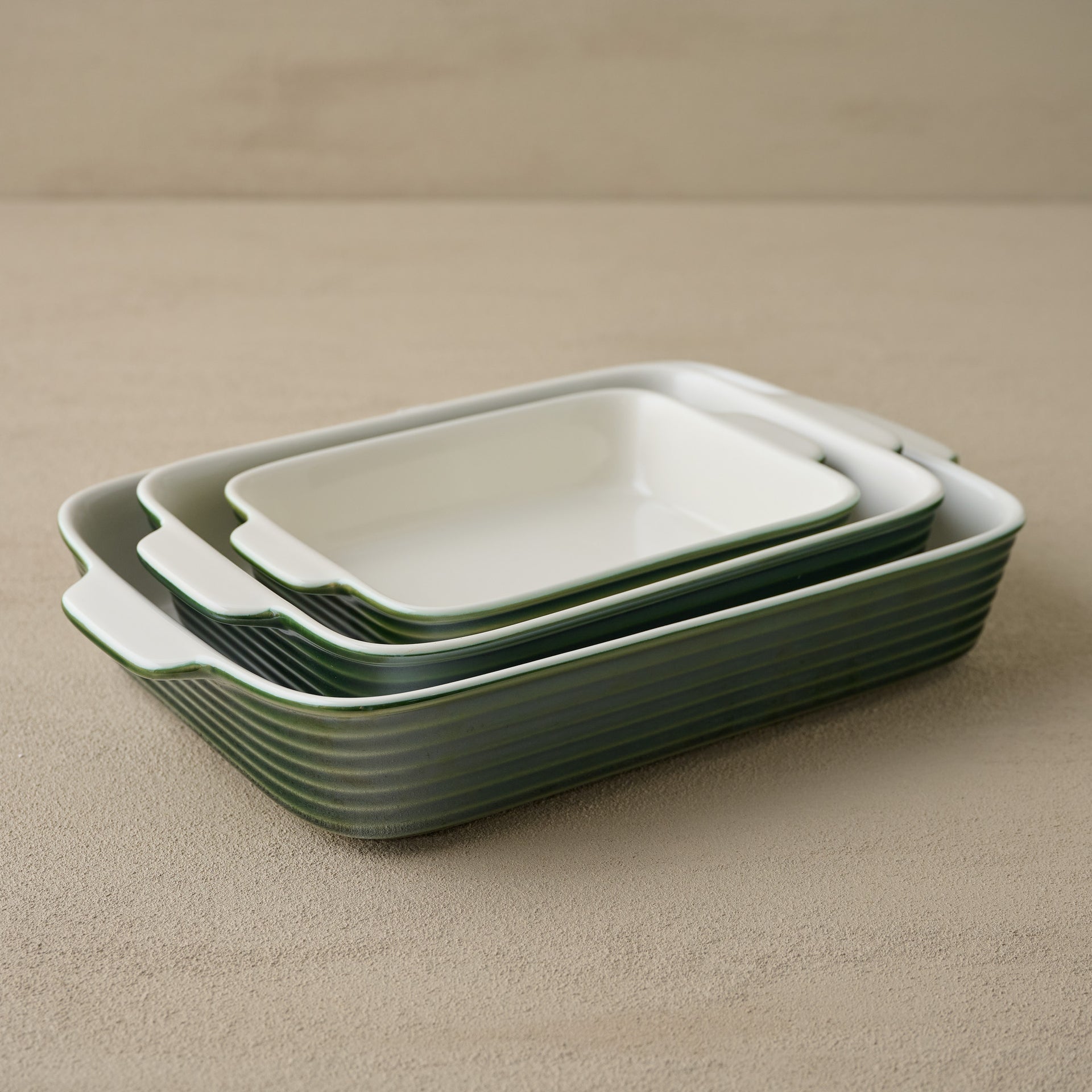 The Cottage Collection Forest Green Baking Dish Set of Three