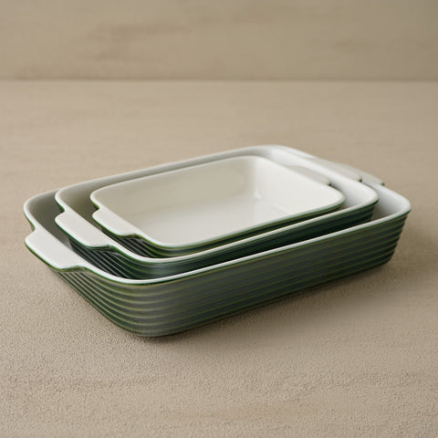 The Cottage Collection Forest Green Baking Dish Set of Three