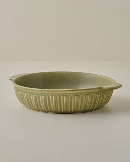 The Cottage Collection Laurel Green Round Baking Dish