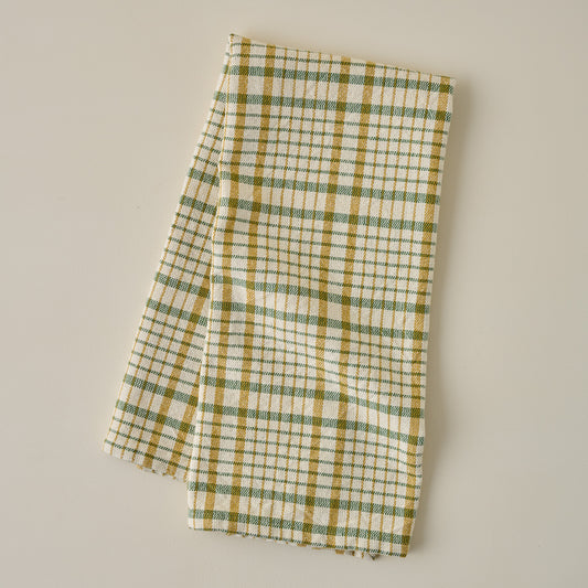 Green Windowpane Plaid Tea Towel