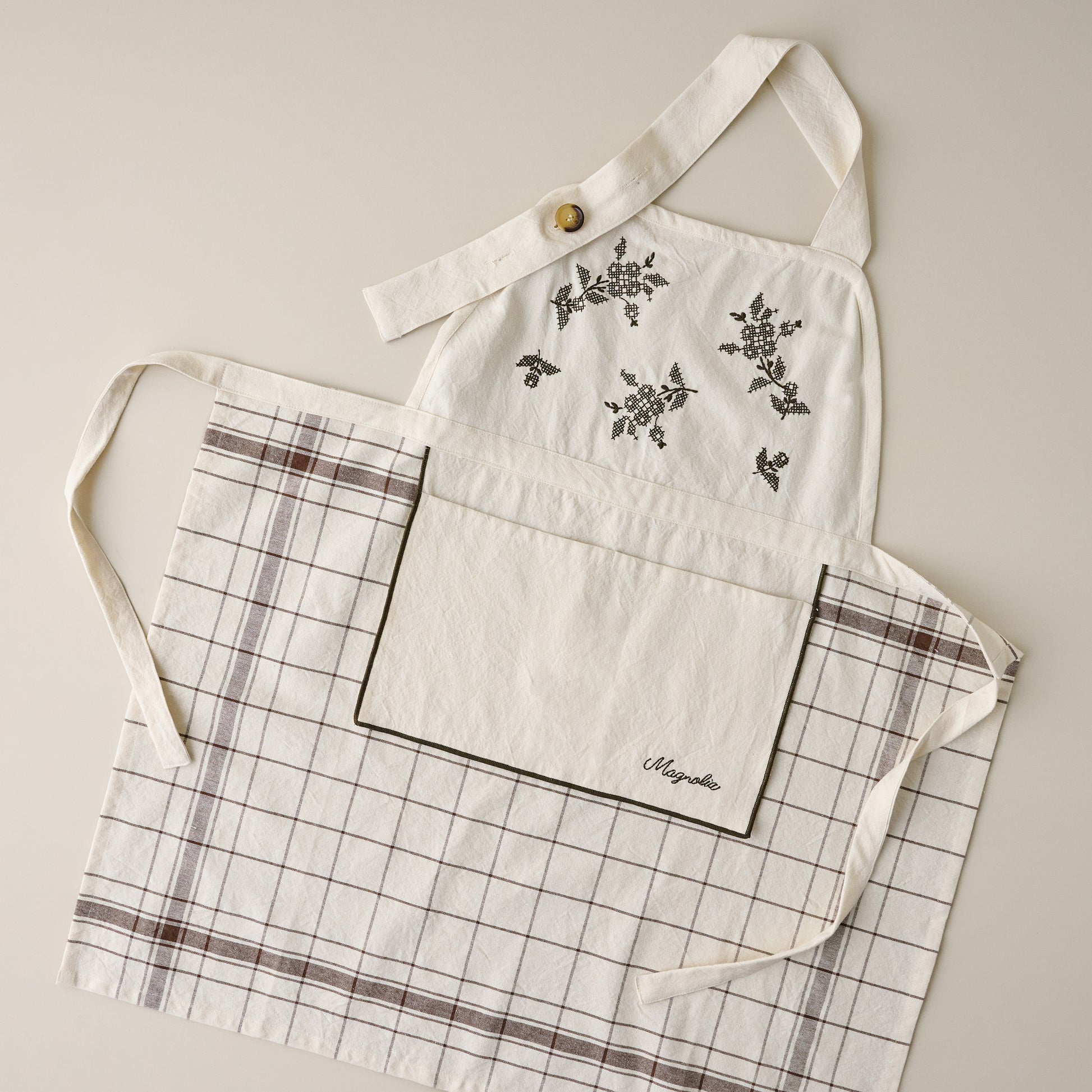 Talia Floral Grid Apron