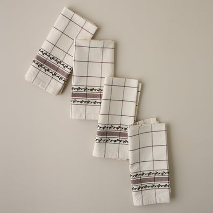 Talia Woven Grid Napkin Set of Four