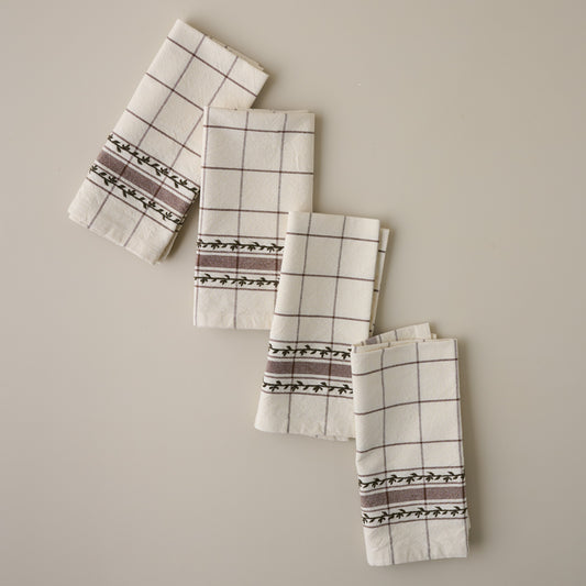Talia Woven Grid Napkin Set of Four