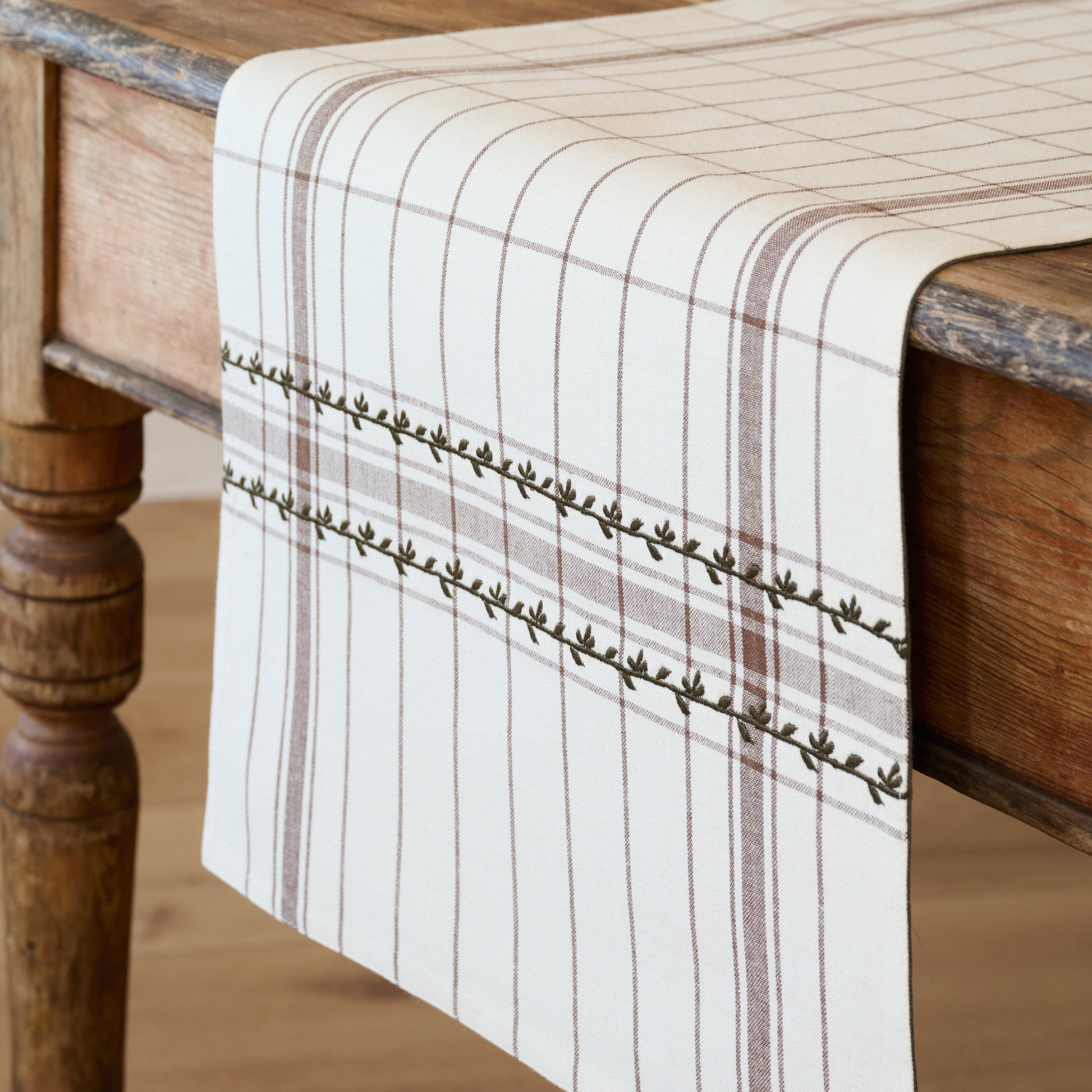 Talia Woven Grid Table Runner