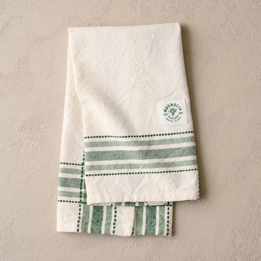 Magnolia Vintage Green Border Tea Towel