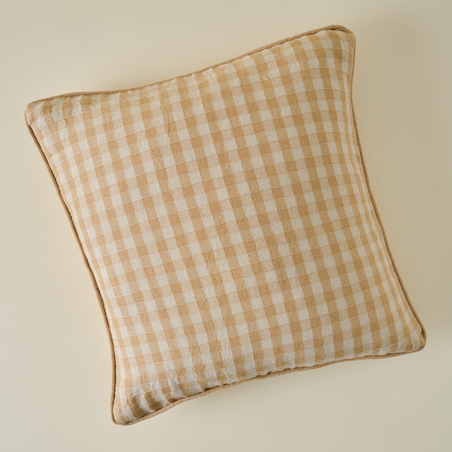 Gingham Large Pillow in Gold