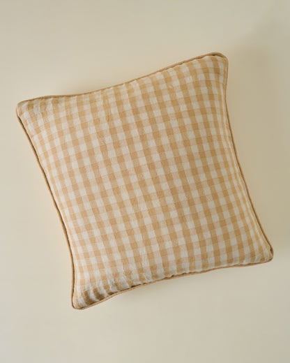 Gingham Large Pillow in Gold