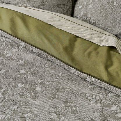 Willow Floral Jacquard Duvet Cover shown on bed