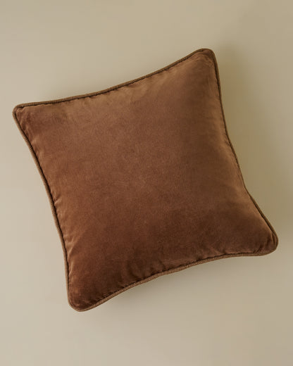 Lexie Velvet Pillow in Mocha color