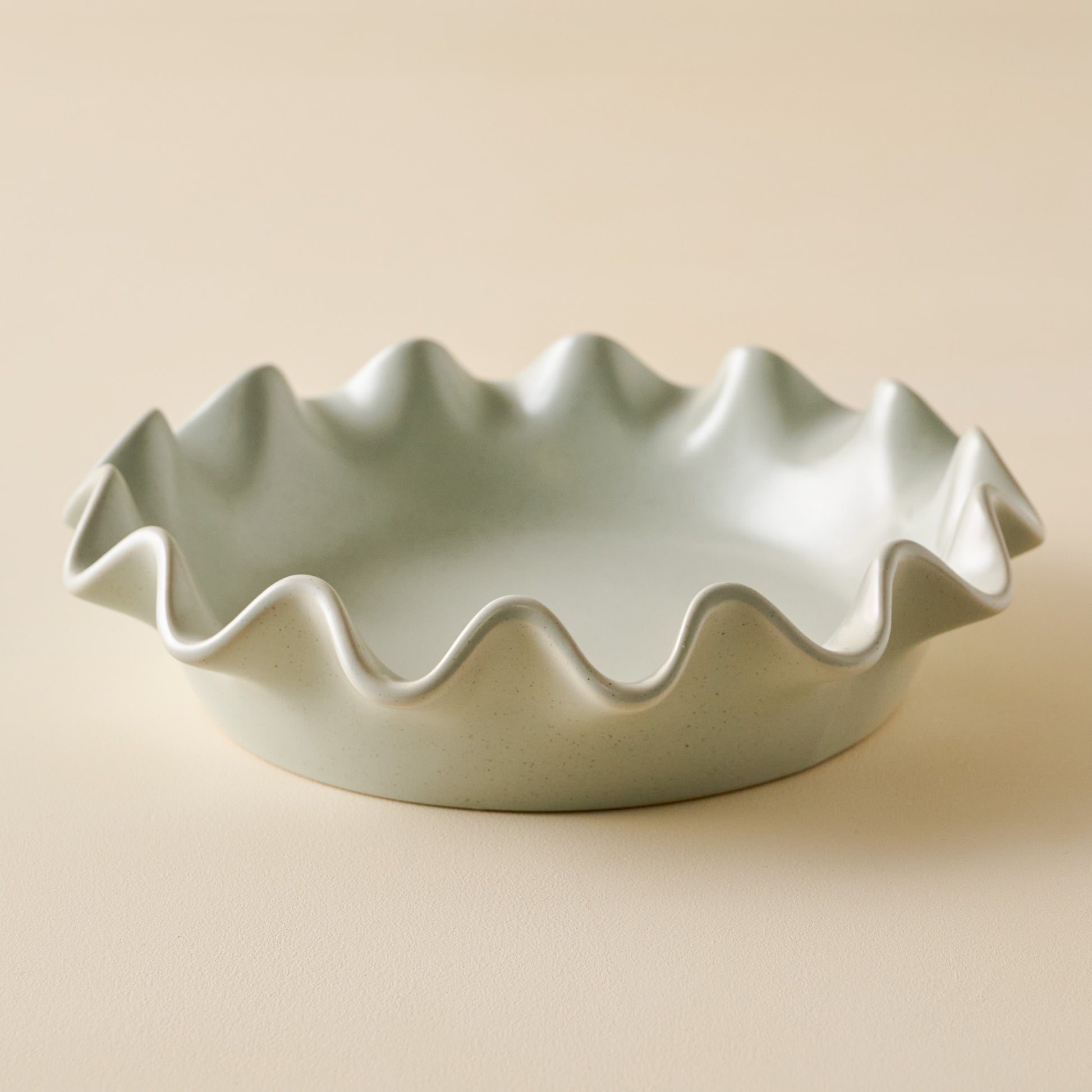 French Grey Scalloped Pie Dish