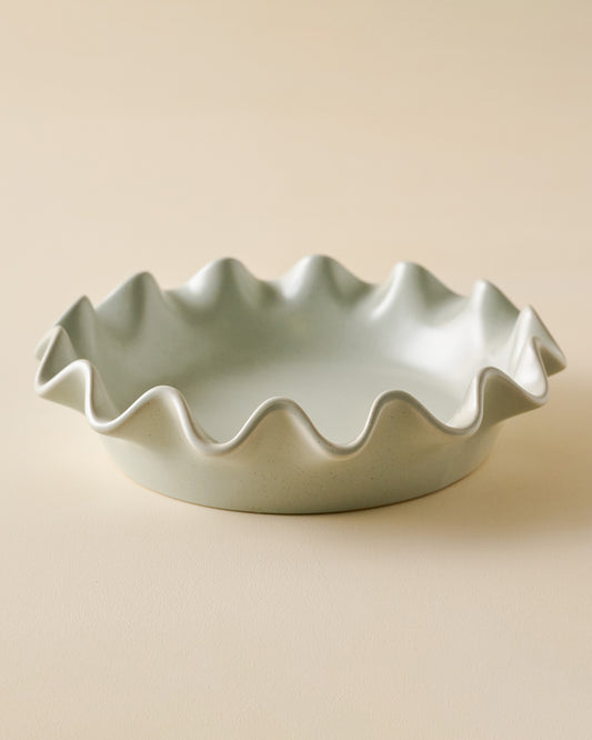 French Grey Scalloped Pie Dish