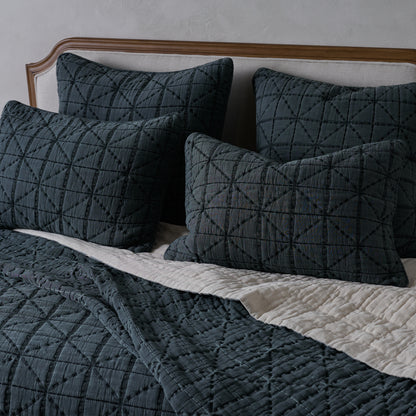 Sutton Magical Forest Matelasse Shams shown on bed
