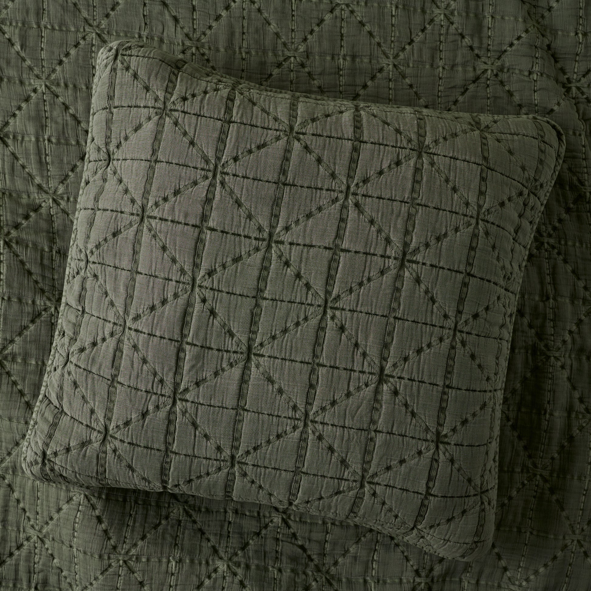 Sutton Winter Moss Matelasse Sham Euro