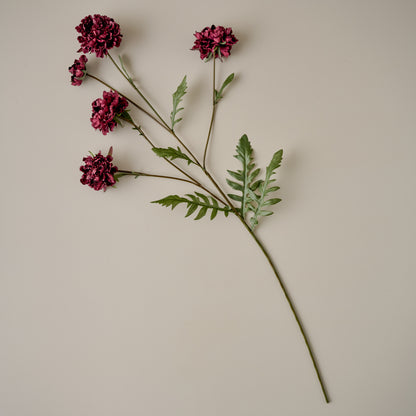 Real Touch Red Velvet Scabiosa Stem