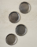 Vintage-Inspired Pewter Coaster Set