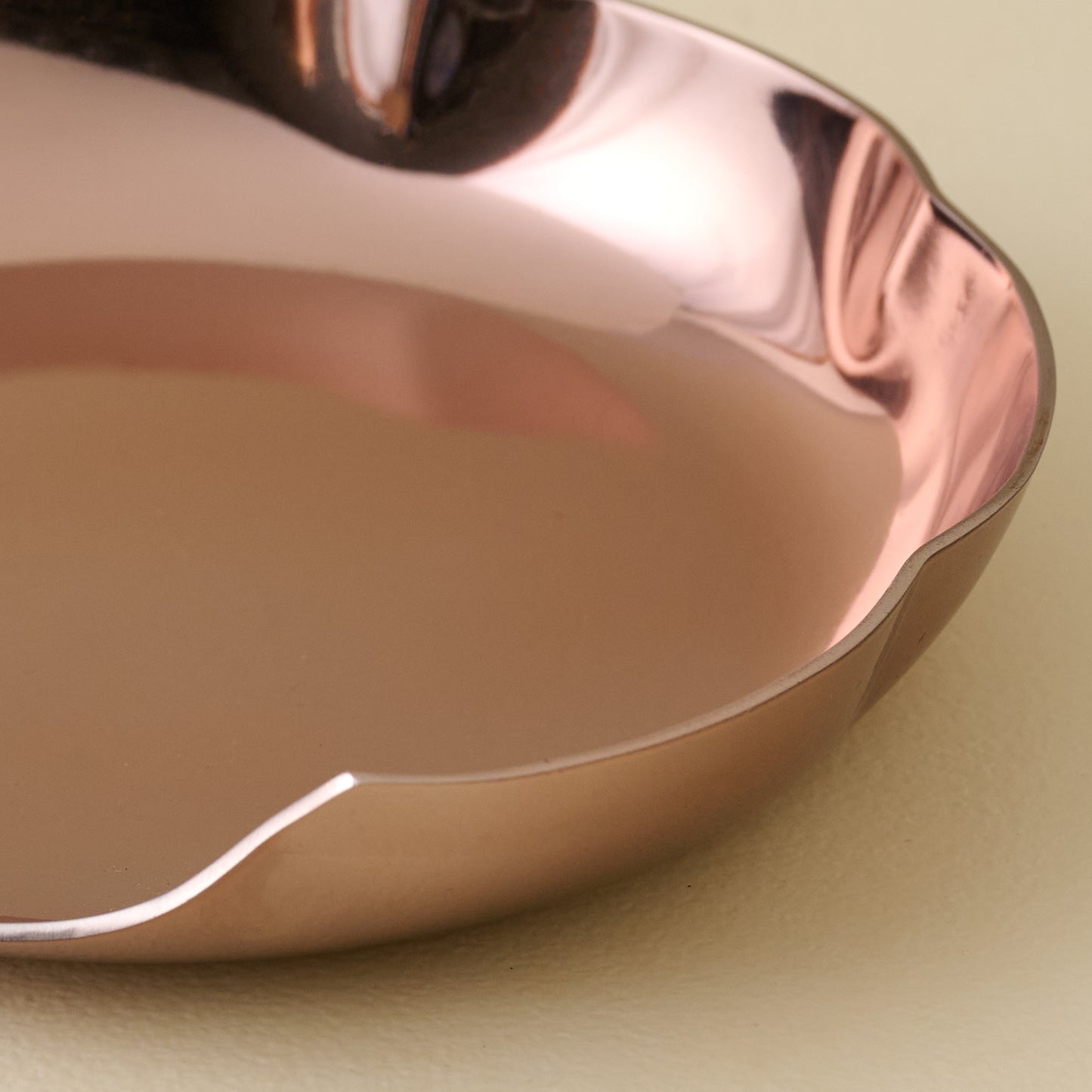 Magnolia Copper Scalloped Spoon Rest Zoomed In