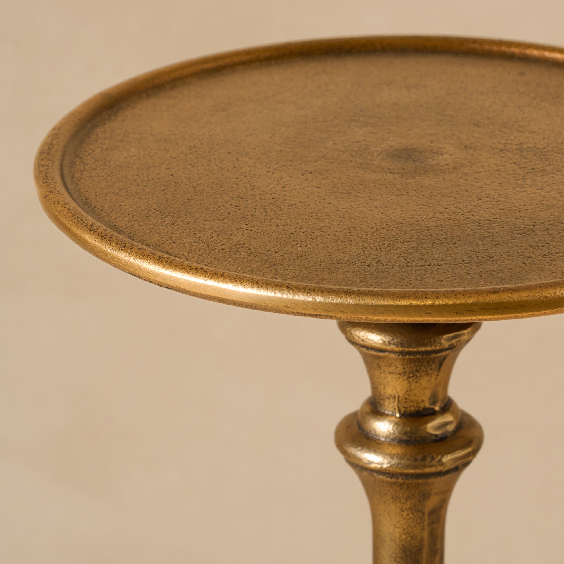 Antiqued Brass Cocktail Table up close