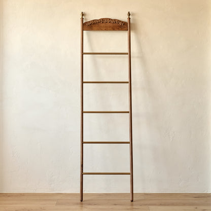 Gloria Carved Wood and Brass Decorative Ladder