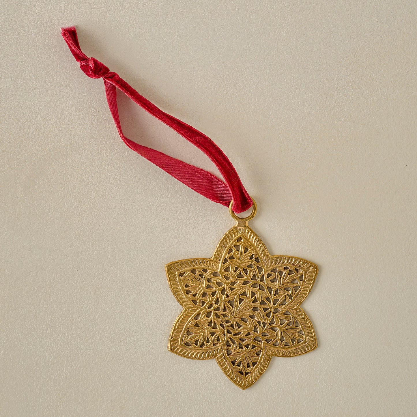 Ornate Brass Star Ornament