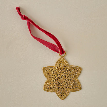 Ornate Brass Star Ornament
