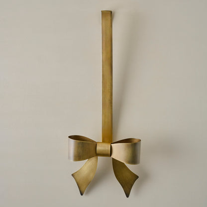Clara Brass Bow Wreath Hanger