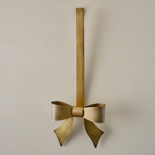 Clara Brass Bow Wreath Hanger