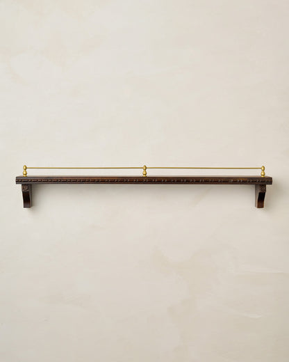 Gloria Carved Wood and Brass Picture Ledge 36"