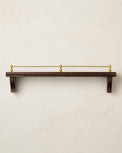 Gloria Carved Wood and Brass Picture Ledge 24"