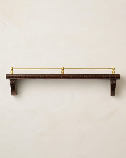 Gloria Carved Wood and Brass Picture Ledge 24"
