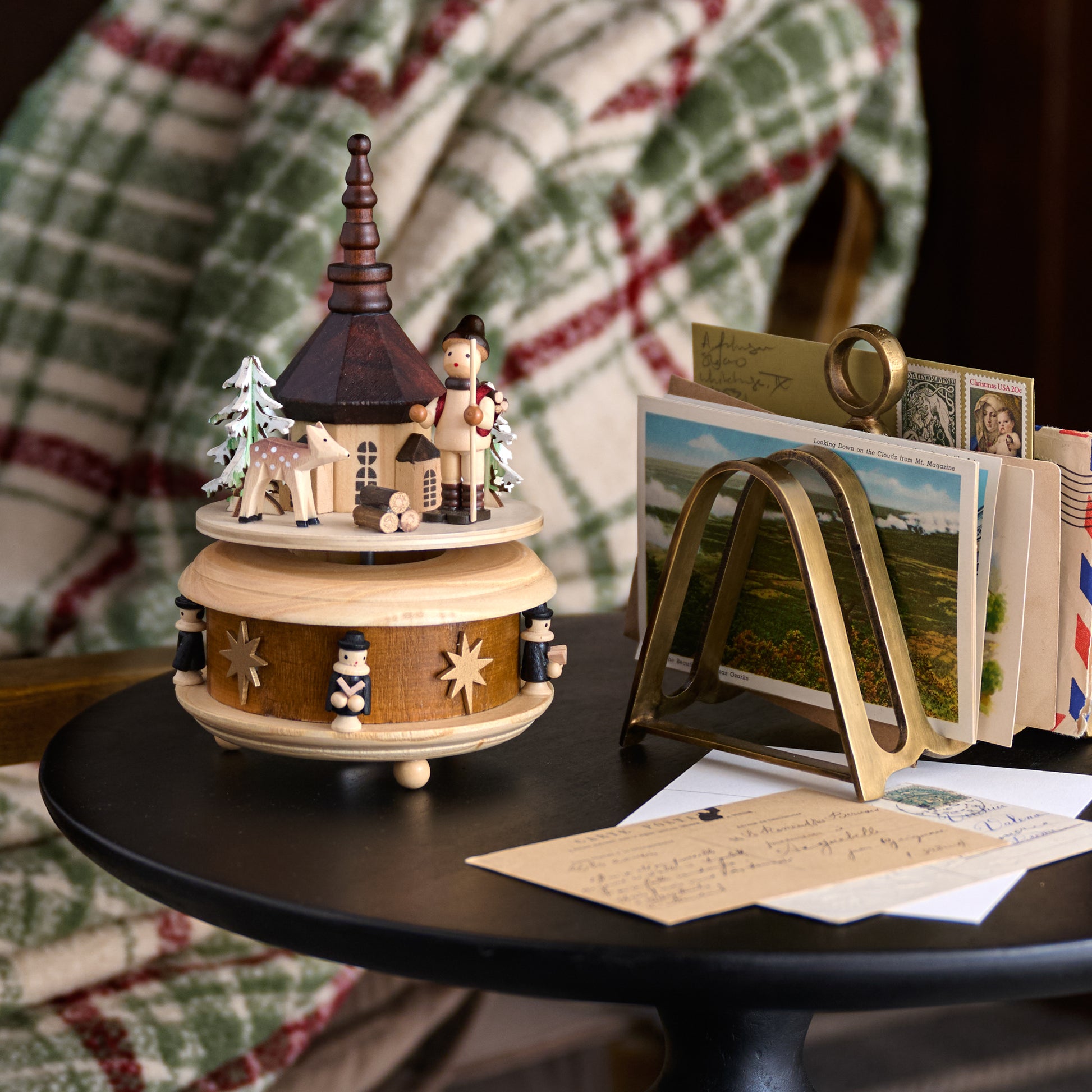 Brass Decorative Card Divider in a room