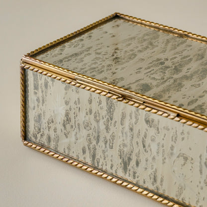 Helana Mercury Glass Accent Box up close