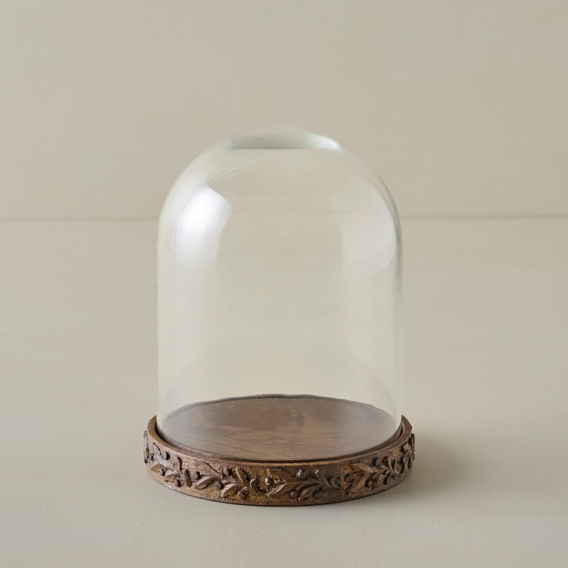 Small Eleanor Carved Wood Cloche