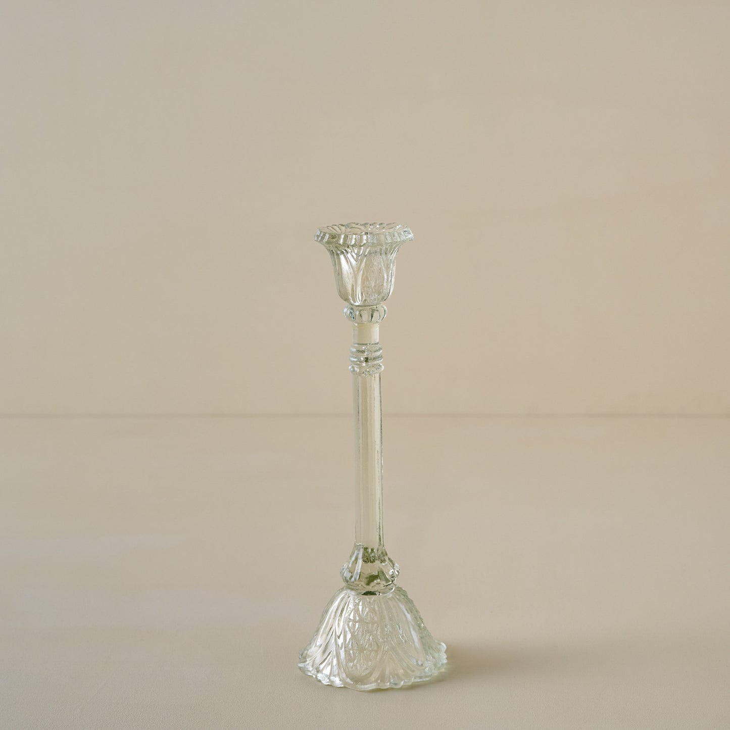 Small Elsa Antique-Inspired Glass Taper Holder