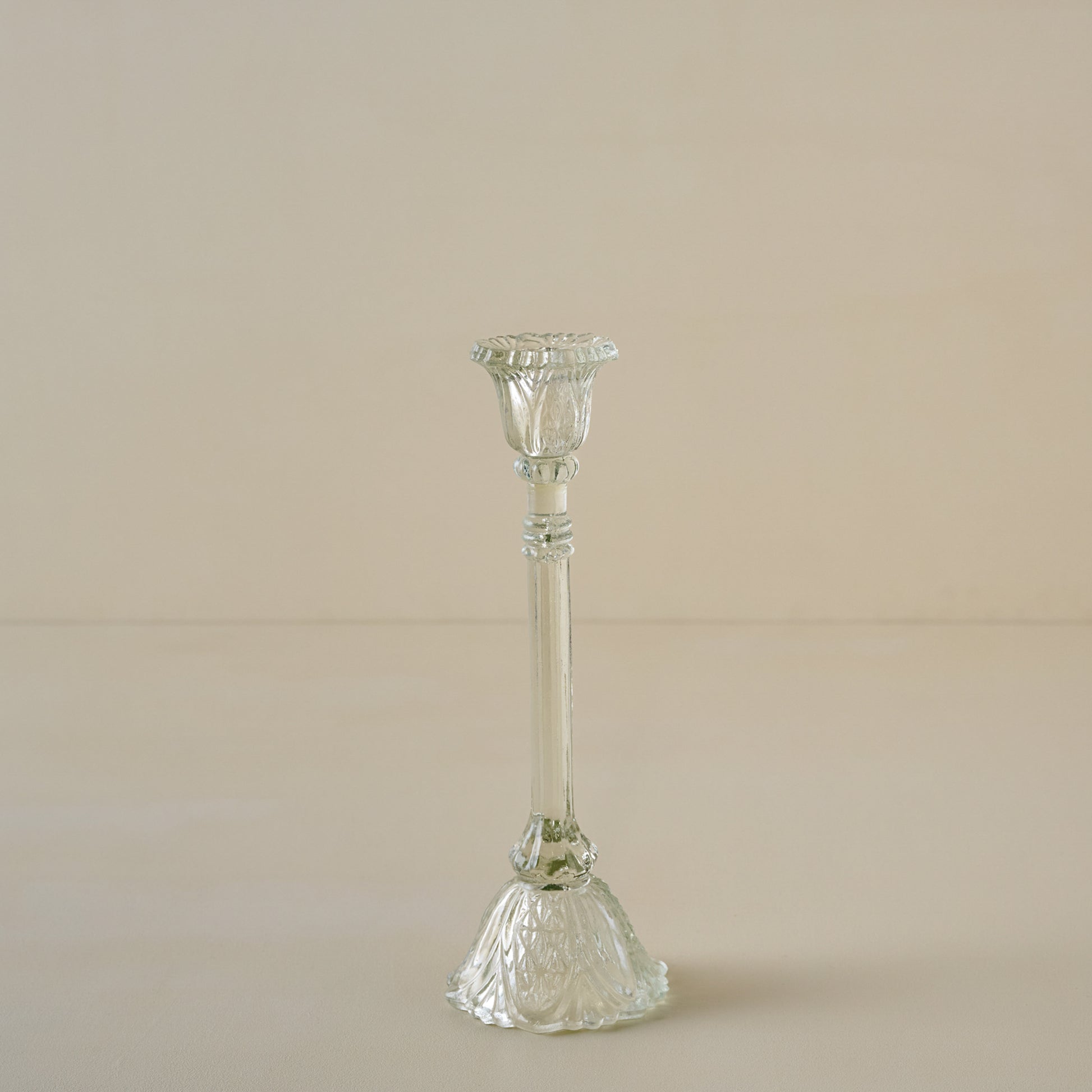 Small Elsa Antique-Inspired Glass Taper Holder