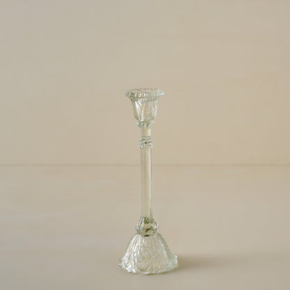 Small Elsa Antique-Inspired Glass Taper Holder