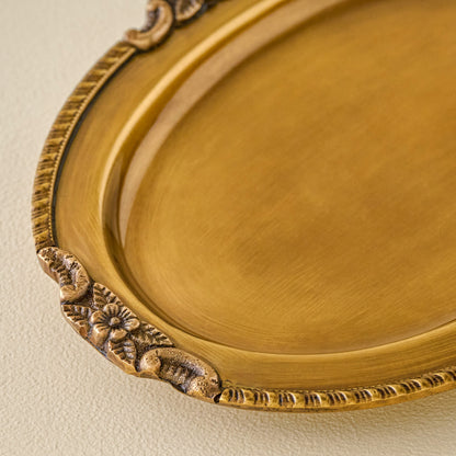 Giselle Antiqued Brass Tray up close