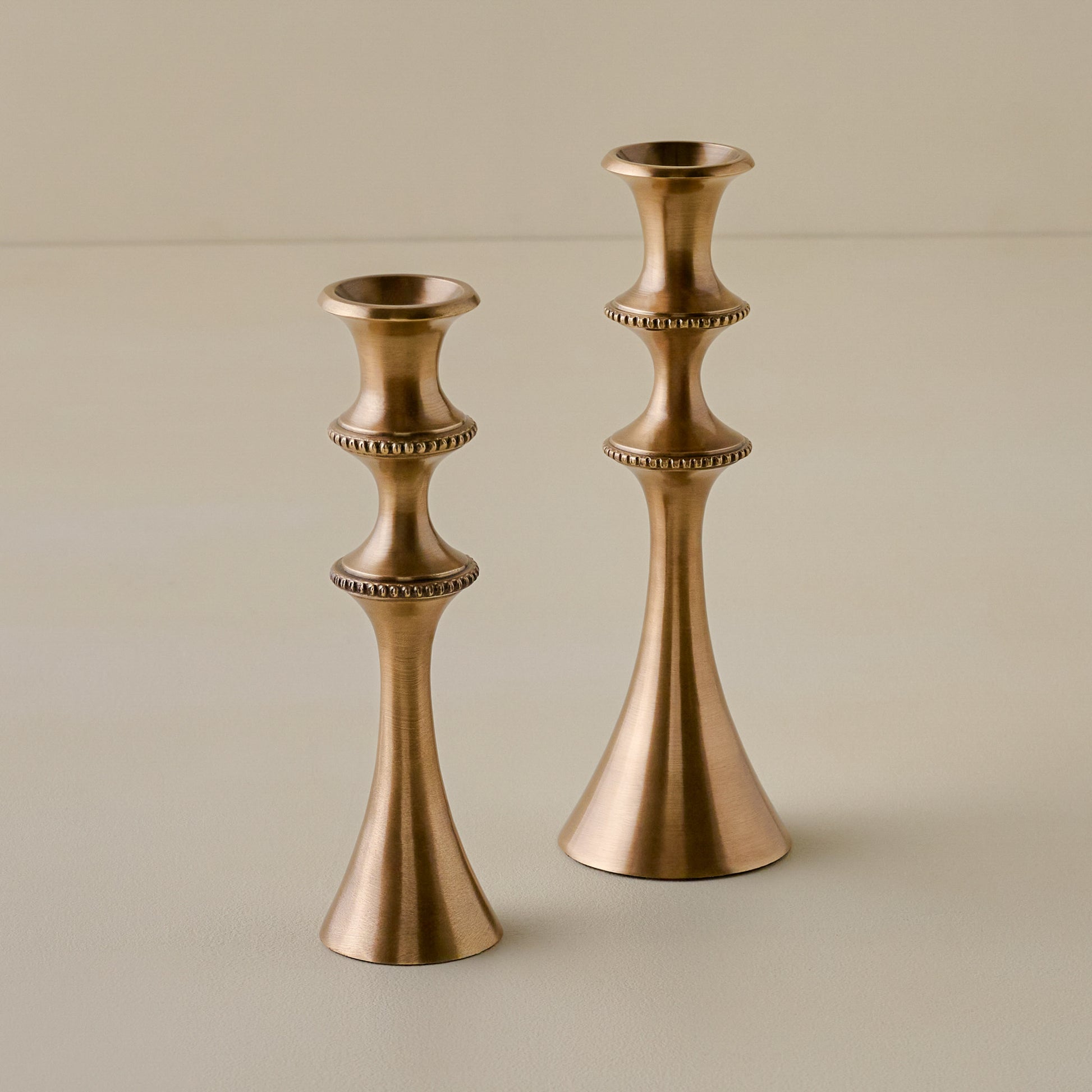 Adler Antiqued Brass Etched Taper Holders