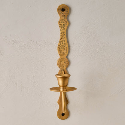 Mia Etched Brass Wall Sconce