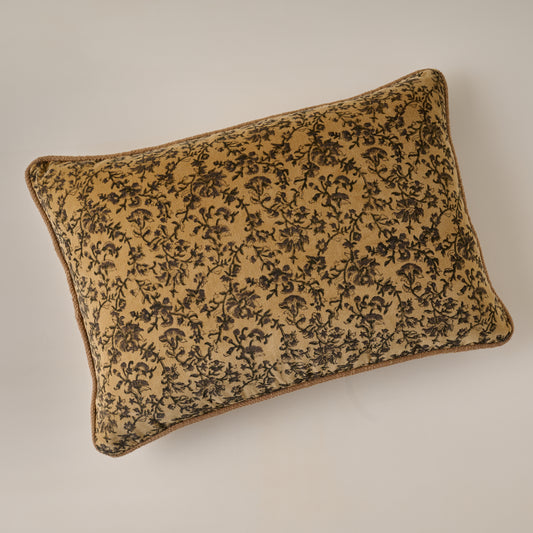 Velvet Amber Vines Lumbar Pillow