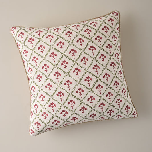 Magnolia Holiday Block Print Pillow