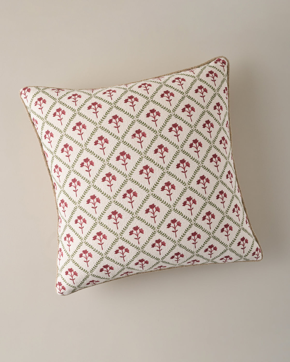 Magnolia Holiday Block Print Pillow